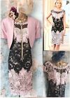 nightingales Jacques Vert pink black Lace mother wedding  dress outfit 16 18