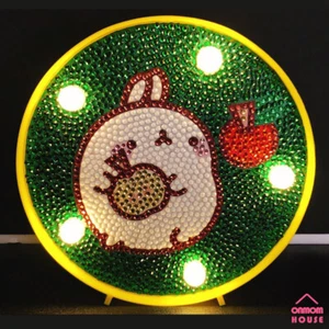 Jeweled Molang Apple Beaded Cross Stitch DIY Mood Light 14.7 x 14.7 cm - Picture 1 of 3