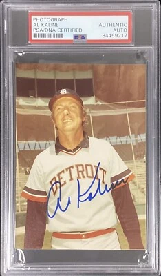 Al Kaline Signed Photo 3x5 Baseball Detroit Tigers Autograph 18x AS HOF PSA/DNA - Image 1 of 3