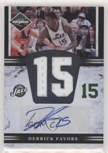2011-12 Limited Jumbo Materials Jersey Number Signatures /49 Derrick Favors Auto