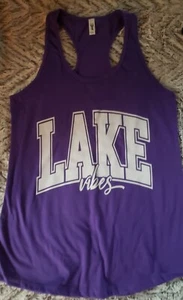 Women's custom made purple Lake Vibes racer back tank top size Large - Picture 1 of 4