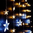 LED Stern Vorhang - 250 cm - Weihnachts Lichter Kette Fenster Deko Stecker Auen