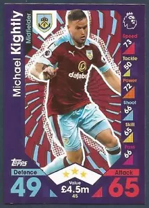 TOPPS MATCH ATTAX 2016-17 #045-BURNLEY-MICHAEL KIGHTLY - Picture 1 of 1
