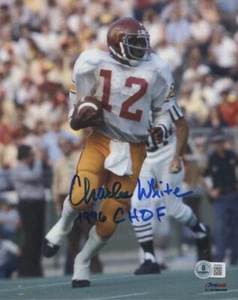 CHARLES WHITE USC 1976 CHOF SIGNED AUTOGRAPHED 8X10 PHOTO BECKETT AUTH - Picture 1 of 1