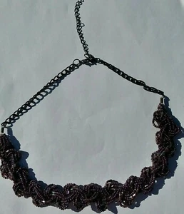 Purple Braided Seed Bead 22"-24" Collar Necklace - Picture 1 of 2