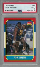 1986/1987 Fleer Basketball #68 Karl Malone 86/87 Set Card *PSA 9 MINT* Condition