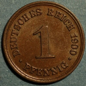 Germany 1 Pfennig 1900 D Wilhelm II KM# 10 - Picture 1 of 2