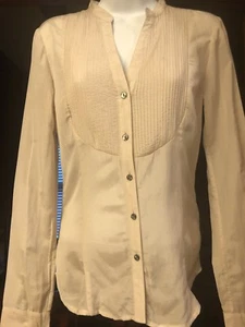 Camicia contadina H&M plissettata petto parziale abbottonata top tunica nuova con etichette taglia 4 - Foto 1 di 8