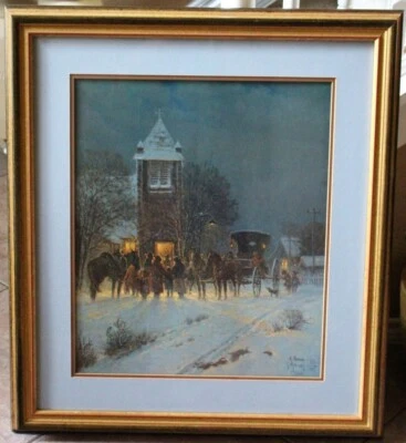 ¡Impresión numerada enmarcada mate firmada por G. HARVEY A Family Christmas #1171/1250! Foto 1 de 4