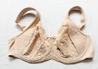 Miss Mary Women's Underwired Jacquard & Lace Full Cup Bra DD7 Beige Size 38D