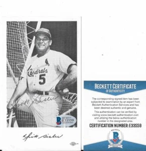 DICK SISLER ST. LOUIS CARDINALS SIGNED AUTOGRAPH PHOTO POST CARD BECKETT E33559 - Picture 1 of 1
