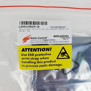 10 x Toner Reset Chips for Lexmark XM3150, 16k Yield, 24B6186, New Sealed! - Picture 1 of 3