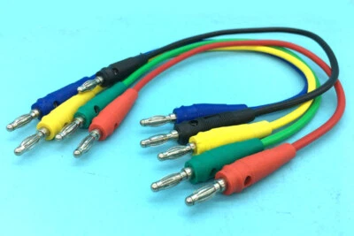 5-color Double 4mm Banana Plug Test Leads Cable 14AWG probe Multi-strand softnes - Image 1 of 4