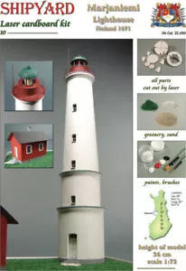 Kartonmodell Leuchtturm Marjaniemi Lasercut-Modell 1:72 1:72 Shipyard - Bild 1 von 4