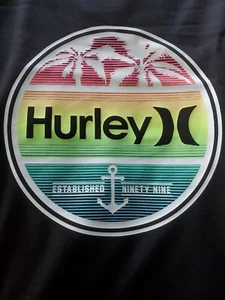 Hurley NWT Palm Black Tropical UPF 50 Sun Swim Shirt Size 4 Boys Girls MRSP $26 - Picture 1 of 6