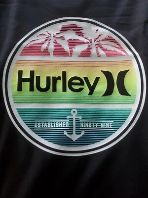 Hurley NWT Palm Black Tropical UPF 50 Sun Swim Shirt Size 4 Boys Girls MRSP $26 - Image 1 of 4