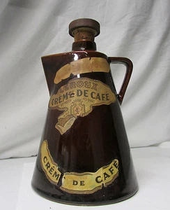 Vintage Leroux Creme De Cafe Crock Jug ~ Empty Bottle - Picture 1 of 10