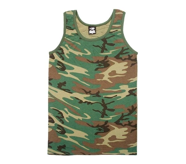 Camiseta Regata Rothco 6702 Woodland Camuflagem Exército Militar (Escolha Tamanhos) - Imagem 1 de 1