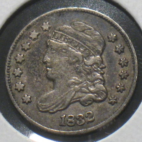 1832 U.S. Silver Capped Bust Half Dime XF Details 90% Silver Cover
