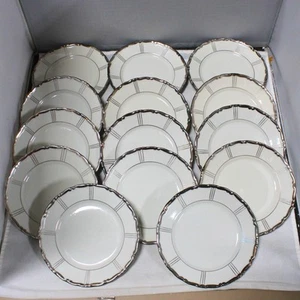 Lote de 14: Platos de ensalada Mitterteich Bavaria forrados de platino - Imagen 1 de 4