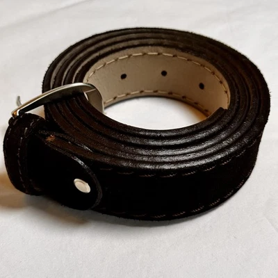 Cinturón Francesco Rogani Cuero Gamuza Marrón Hecho a Mano Italia 115/130 Para Hombre 43.5" Foto 1 de 4