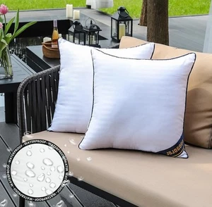 18x18 Outdoor Throw Pillow Inserts Waterproof Set of 2, 18 x 18 Patio L1 - Picture 1 of 5