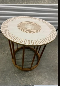 JOHN VAN KOERT for DREXEL "Parkwood" LAMINATED TOP SIDE TABLE - Picture 1 of 7