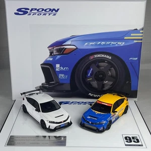 1/43 Peako Honda Civic Type R FL5 Spoon Livery & White car set Limited 50 set - Picture 1 of 1