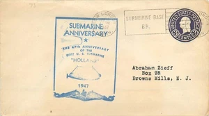 47. Jahrestag des ersten U-Bootes (Holland) auf Ganzsachenbrief von 1947 - Bild 1 von 2