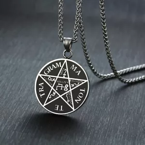 Pentagram of Solomon Pendant Tetragrammaton Name of God Men Necklace Star Amulet - Picture 1 of 8