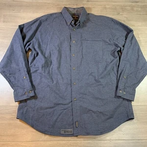 Vintage Woolrich grau Knopfleiste dick schwer Baumwolle Langarm Hemd Herren XL - Bild 1 von 8