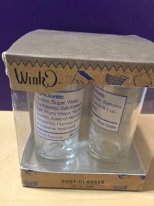WINK Nutrition Ingredients Shot Glass Set Of Four ~NEW In BOX~ - Picture 1 of 8