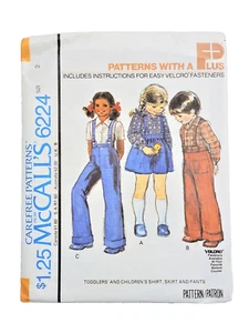 Vtg Pattern Overalls Skirt Pants Child Toddler Boy Girl 2T 1970s McCall's 6224 - Picture 1 of 3