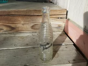 Vintage 50er Jahre? "Orangette Lemonette" gerippte Glas Sodaflasche Redwood City Cali - Bild 1 von 2