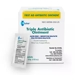 Globe Triple Antibiotic Ointment 0.9g Single Packets. (25 Packets per Box) - Picture 1 of 9