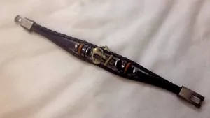 Steel Bracelet And Brown Leather With Anchor Shaped - Lovely - New - Picture 1 of 1