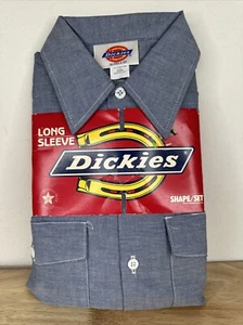 Vtg New Dickies Long Sleeve Work Shirt New Old Stock Made in USA 14-14 1/2 NOS - Picture 1 of 7