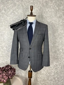 Traje Formal Hackett London Gris Ventana Lana 2 Piezas 38, EU 48 W31 L31 - Imagen 1 de 17