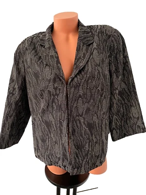 Chaqueta Blazer Para Mujer Talla 16 Coldwater Creek Negra Beige Línea Rayas Foto 1 de 4