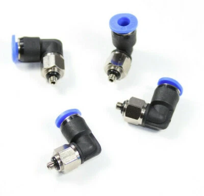 CNCTEC Winkel-Einschraubverschraubung Steckverschraubung M3 M5 M6 M7 Mini-Serie Ø 3 - 6