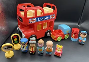 ELC Happyland Double Decker Red London Bus Playset con personaggi gioco giocattolo - Foto 1 di 9