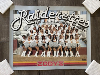 1985 Zody's Los Angeles Raiderettes Poster NFL Raiders 21" x 16.5" - Image 1 of 4