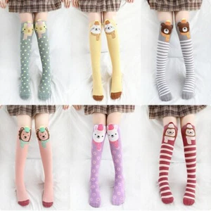 1 PCS Socks Cartoon Striped Animal Print for Girls Cotton Kids Baby High Fox - Picture 1 of 1