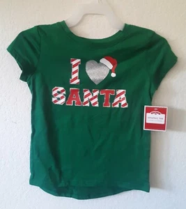 Holiday Time "I Love Santa" Short-sleeved T-shirt Size XS 4-5 For Girls - Picture 1 of 1