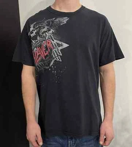 VINTAGE 2000s SLAYER 2007 SHIRT TEE ROCK BAND FADED FRUIT OFTHE LOOM size L - Picture 1 of 10