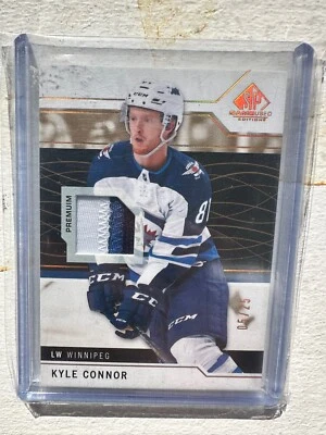 2018-19 UD SP Game Used 3-Color Patch #'d /25  #63 Kyle Connor Jets - Image 1 of 2