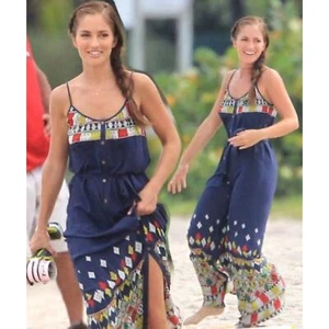 Twelfth Street by Cynthia Vincent Silk Navy Sleeveless Button Down S Maxi Dress - Picture 1 of 10