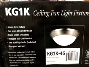 Casablanca Ceiling Fan Center Stem Light Fixture Rustic Iron Finish KG1K-46 - Picture 1 of 1