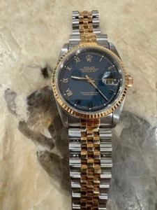 Rolex Datejust Jubilee Bracelet Gold Fluted Bezel and Blue Dial 🔥With Papers🔥 - Picture 1 of 19