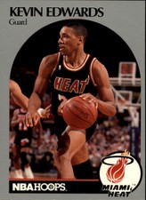 1990-91 Hoops Miami Heat Basketball Card #165 Kevin Edwards